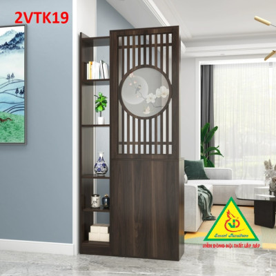 Tủ kệ trang trí kiêm vách ngăn phòng khách , nhà bếp 2VTK19 - Nội thất lắp ráp Viendong Adv