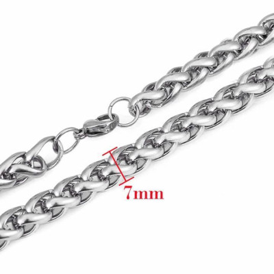 Dây chuyền nam titan cao cấp thời trang inox thép không gỉ kiểu bông dừa trangsucpt 7mm PTDCNA170
