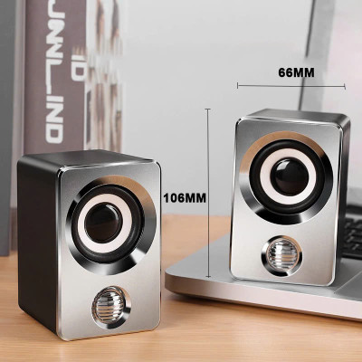 Loa vi tính để bàn SUPER BASS cực đã dòng loa cao cấp cho laptop, pc, điện thoại MÀU ĐEN 106x66mm - Hàng Chính Hãng 