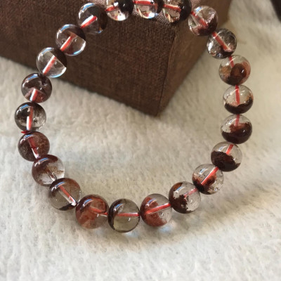 VÒNG TAY ĐÁ THẠCH ANH ƯU LINH 9LY TỰ NHIÊN LOẠI VIP NÂU ĐẤT BÓNG ĐẸP NỮ MỆNH THỔ MỆNH KIM 