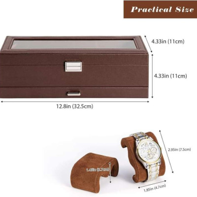 Hộp đựng đồng hồ bọc da siêu sang Practical