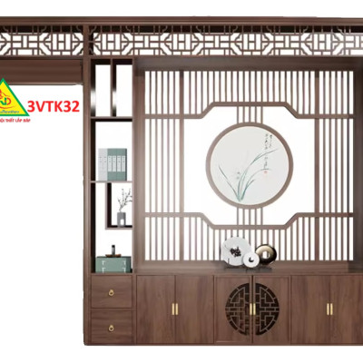 Vách ngăn phòng khách , vách ngăn phòng khách hiện đại 3VTK32 - Nội thất lắp ráp Viễn Đông Adv