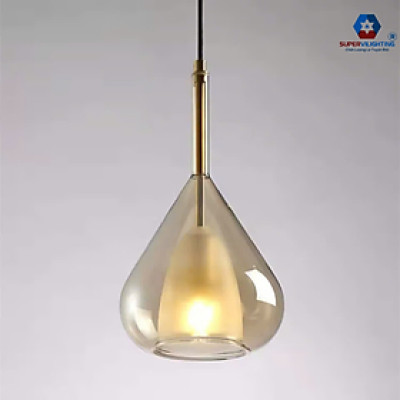 Đèn thả thuỷ tinh trang trí trần ngủ bếp bàn ăn SuperVilighting phong cách châu âu PHEU-E27