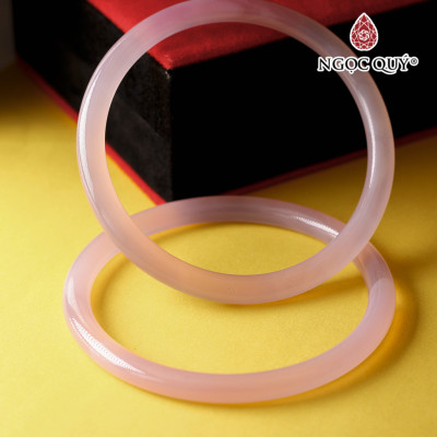 Vòng tay đá chalcedony hồng vân nhiều cọng 6mm mệnh hỏa, mộc - Ngọc Quý Gemstones