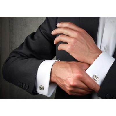 Khuy Cài tay áo Măng Set cao cấp đính đá - cufflinks , tặng kèm hộp nhỏ, Vuông đính đá