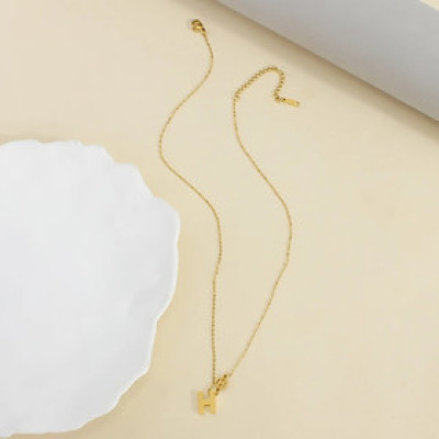 Dây chuyền nữ mặt titan chữ H đơn giản thời trang