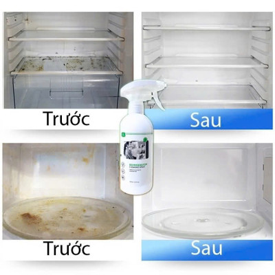 Chai Xịt Vệ Sinh Tủ Lạnh , Lò Vi Sóng 500ml Làm Sạch Những Vết Ố Lâu Ngày, Lưu Lại Hương Thơm Mát Dễ Chịu Nhanh Khô