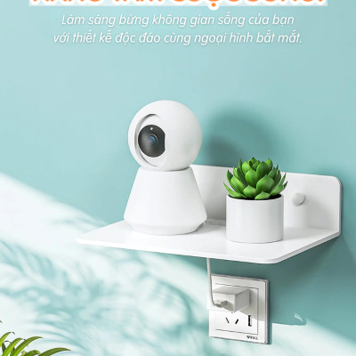 Kệ treo kim loại Dola Home để máy chiếu, camera, bộ phát WiFi, loa, bàn phím không cần khoan đục có lỗ đi dây điện.
