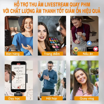Mic thu âm cài áo không dây K9 thu âm to rõ, lọc ồn tốt, micro phục vụ quay vlog, livestream, youtube, tiktok - Hàng nhập khẩu