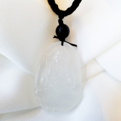 Phật Bản Mệnh Đá Mã Não Trắng_Phật bản mệnh cho người mệnh Thủy, mệnh Kim_Mặt Phật đá phong thủy