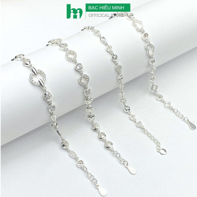 Vòng Tay Lắc Tay Nữ Bạc Ta Đính Đá Nhân Tạo BẠC HIỂU MINH LTU613