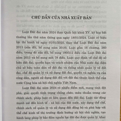 Luật Đất Đai ( Sửa đổi, bổ sung năm 2024)