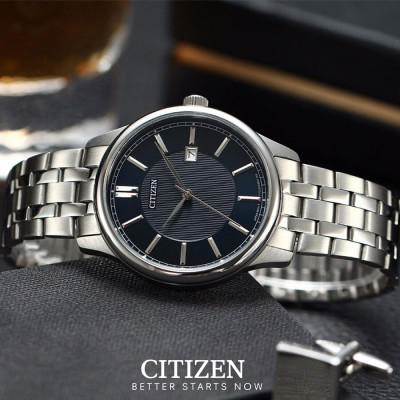 Đồng Hồ Nam Citizen Dây Thép Không Gỉ BI1050-56L - Mặt Xanh