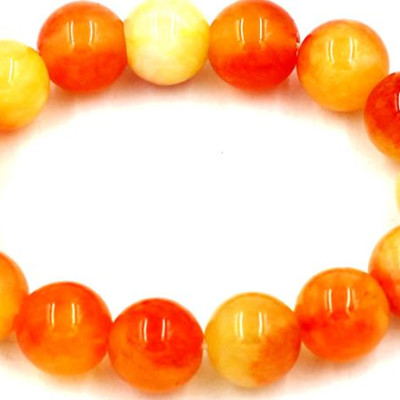 Vòng tay chuỗi hạt ngọc bích cam 13 ly (19.5cm)