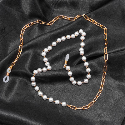 Chain glasses dây đeo kính hạt châu và chuỗi titan hợp kim bất đối xứng unisex nam nữ thời trang khác biệt