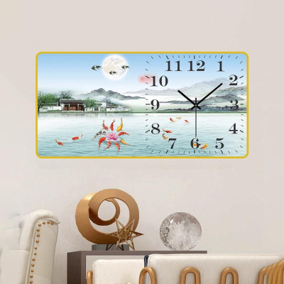 Tranh Đồng Hồ Treo Tường tráng gương ️Freeship️ Đồng Hồ Pha Lê Trang Trí Decor Nhà Cửa Phòng Khách kim trôi