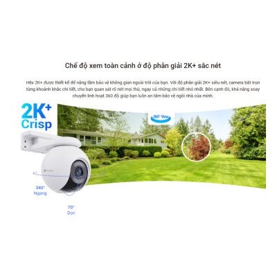 Camera Wi-Fi Quay Quét 360° Ezviz H8x 2K⁺ AI - Hàng chính hãng