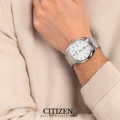 Đồng Hồ Nam Citizen Dây Thép Không Gỉ BI5100-58A - Mặt Trắng