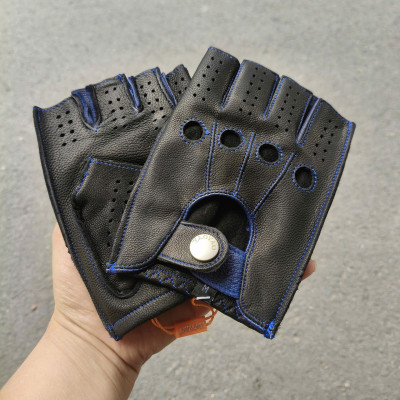 Găng tay nam hở ngón da cừu cao cấp BHYST79 Bao da phượt. Da thật nguyên tấm, Thoải mái lái xe