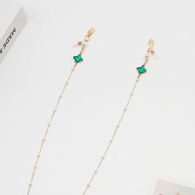 Dây đeo gọng kính chain glasses cỏ bốn lá chuỗi hạt dây chuyền đeo tai nghe airpod đeo khẩu trang mask strap hold new hot trend