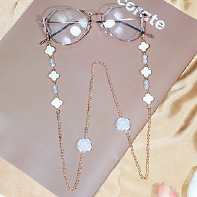 Chuỗi đeo gọng kính mix cỏ bốn lá may mắn và hoa hồng phong cách Hàn Quốc ngọt ngào dây đeo khẩu trang đeo airpod chống lạc