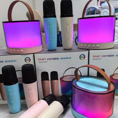 Loa Bluetooth Mini Karaoke Không Dây, Kèm 2 Mic, Âm Thanh Sống Động, Đèn LED 16 Màu - HÀNG CHÍNH HÃNG MINIIN