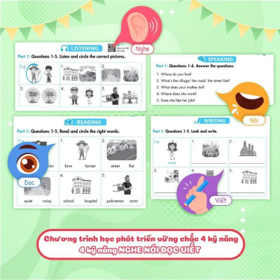 Sách - Big 4 Bộ Đề Tự Kiểm Tra 4 Kỹ Năng Nghe - Nói - Đọc - Viết Cơ Bản Và Nâng Cao Tiếng Anh Lớp 4 - Combo 2 Tập - Megabook