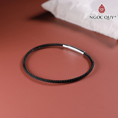 Vòng tay dây thép đồng điếu đá ruby nam phi 15x7mm, Dây thép 15cm mệnh hỏa, thổ - Ngọc Quý Gemstones
