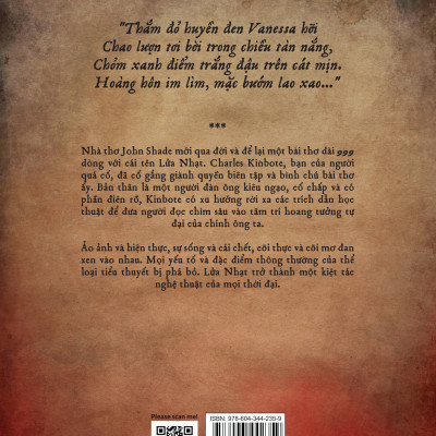 LỬA NHẠT - Vladimir Nabokov - Vân Hà dịch - (bìa mềm)