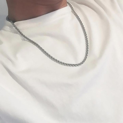 Dây chuyền nam titan cao cấp thời trang inox thép không gỉ kiểu bông dừa trangsucpt 7mm PTDCNA170