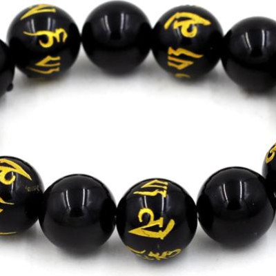 Vòng tay chuỗi hạt thạch anh đen 14 ly MSA102