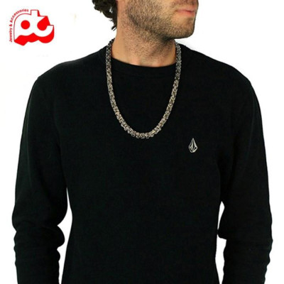 Dây chuyền nam titan cao cấp thép không gỉ ziczac trangsucpt kích cỡ 9mm màu trắng PTDCNA26