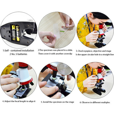 Bộ Kính Hiển Vi Trẻ Em Science Microscope 400x-1200x - Hàng Nhập Khẩu