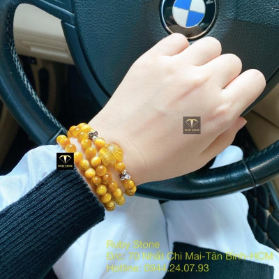 Vòng tay đá mắt hổ cuốn ba vòng tay mix