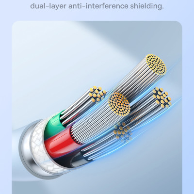 Cáp sạc nhanh, truyền dữ liệu PD 20W, Ba-se-us Pudding Series Fast Charging Cable Type C to Lai-nin PD 20W - Hàng chính hãng