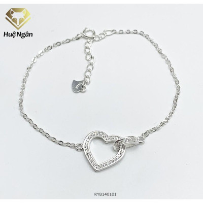 Lắc tay bạc 925 Huệ Ngân - Tim xinh đính đá RYB140101