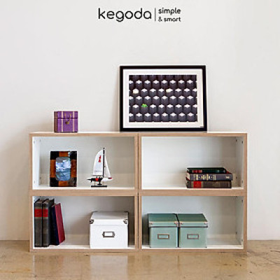 Kệ Hộp Chữ Nhật Dài 60cm, Rộng 30cm Màu Trắng Viền Vân Gỗ Thương Hiệu KEGODA KGD83