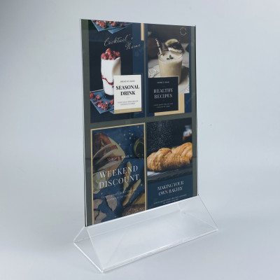 Kệ mica 2 mặt Enter E04 100x210mm chân tam giác