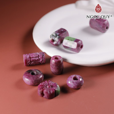 Vòng tay dây thép đồng điếu đá ruby nam phi 15x7mm, Dây thép 15cm mệnh hỏa, thổ - Ngọc Quý Gemstones