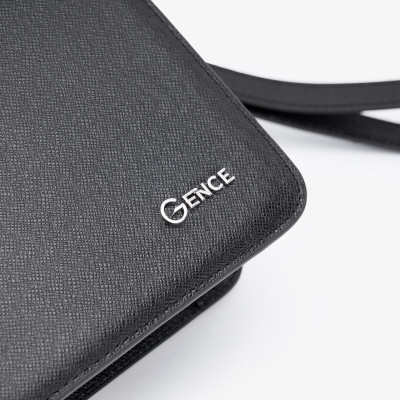 Ví Da Cầm Tay Clutch Nam Hàng Hiệu GENCE CK14 Da Bò Khóa Số Cao Cấp Màu Đen