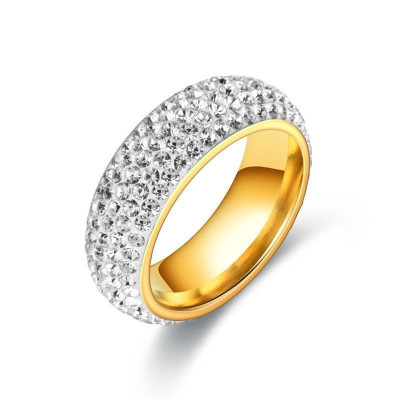 Nhẫn Nam Nữ Cao Cấp Titan Đính Đá Lấp Lánh Thời Trang Thép Không Gỉ  trangsucpt - Nhẫn Dring PTNNA32