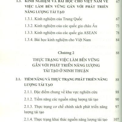 Việc Làm Bền Vững Gắn Với Việc Phát Triển Năng Lượng Tái Tạo (Nghiên Cứu Trường Hợp Tại Tỉnh Ninh Thuận) - TS. Trần Thị Tuyết chủ biên