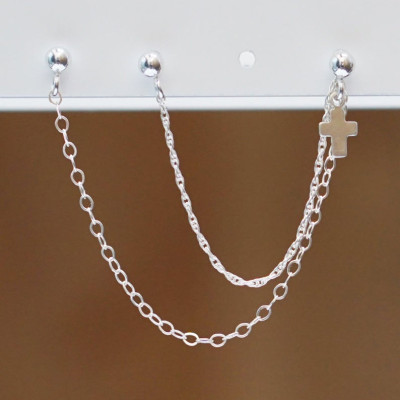 Bông tai hoạ tiết mặt dây chuyền ba điểm đeo bí ẩn quyến rũ 1 đôi 