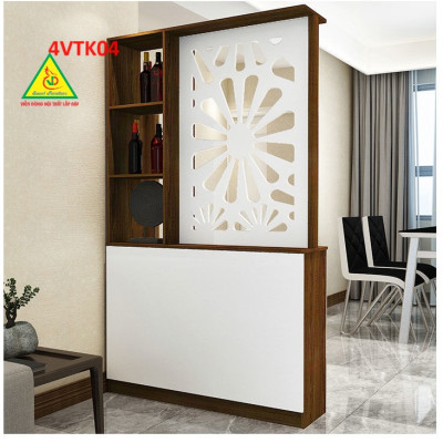Vách ngăn phòng khách, vách ngăn tủ kệ bằng gỗ 4VTK04 - Nội thất lắp ráp Viendong adv
