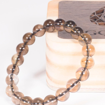 Vòng tay phong thủy đá thạch anh khói mệnh thổ , kim - Ngọc Quý Gemstones