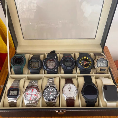 Hộp Đựng Đồng Hồ 12 Ngăn SAIKE SAIKE S121 Vỏ Da Màu Đen