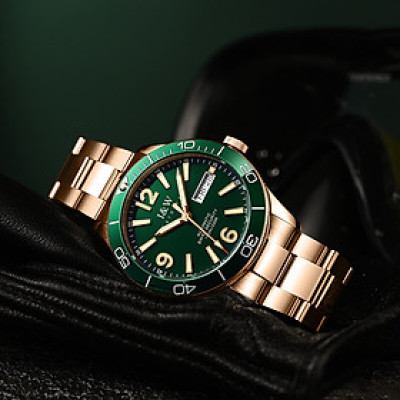 Đồng hồ nam chính hãng IW CARNIVAL IW586G-2 Kính sapphire ,chống xước ,Chống nước 50m ,Bảo hành 24 tháng,Máy cơ (Automatic),dây kim loại thép không gỉ 316L, mặt xanh thiết kế đơn giản dễ đeo