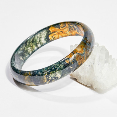 Vòng tay phong thủy đá băng ngọc thủy tảo huyết ni 55 mệnh hỏa , thổ - Ngọc Quý Gemstones