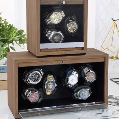 ￼Hộp Đựng Đồng Hồ Cơ Xoay 6 Chiếc Có Đèn Led Tự Động Dừng Khi Mở Nắp