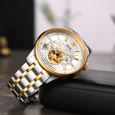 Đồng hồ nam chính hãng IW Carnival IW613G-2,Kính sapphire chống xước,Chống nước 50m,BH 24 tháng,Máy Cơ Automatic nhật bản,dây thép không gỉ 316L,mặt trắng dây trắng vàng lộ cơ 